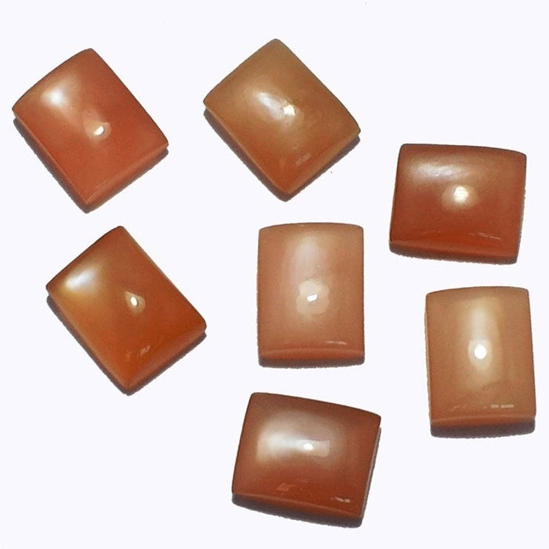 Natural Peach Moonstone Rectangle Cabochon 6x8mm to 12x16mm Loose Gemstone