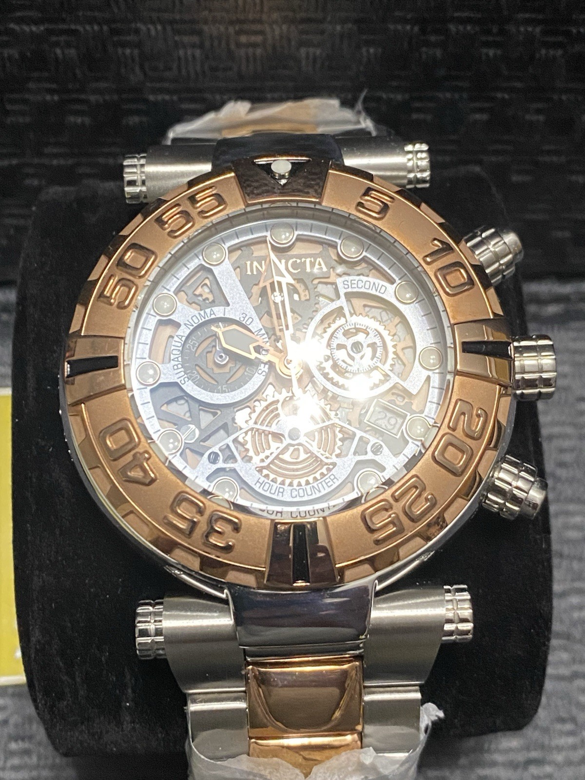 Invicta 47mm Subaqua Noma I Silver & Rose Gold Z60 Quartz LE Watch,Model#33365