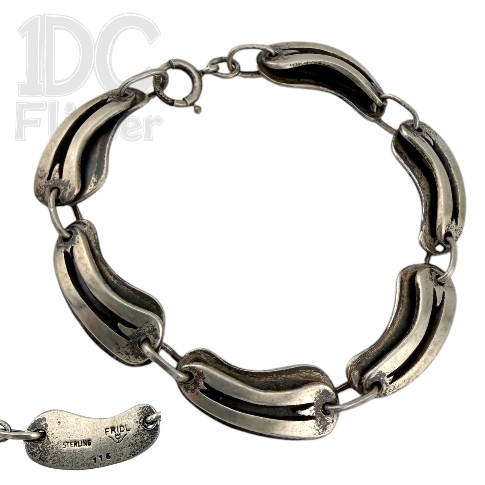 Fridl Silver Bracelet 925 Sterling 116 SIGNED FRIDL BLUMENTHAL 20.99g 7.25″ Read