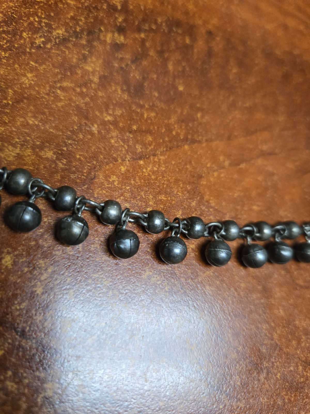 Vintage Tribal Belly Dance Jingle Bell 925 Silver Anklet Made in Hong Kong 6″