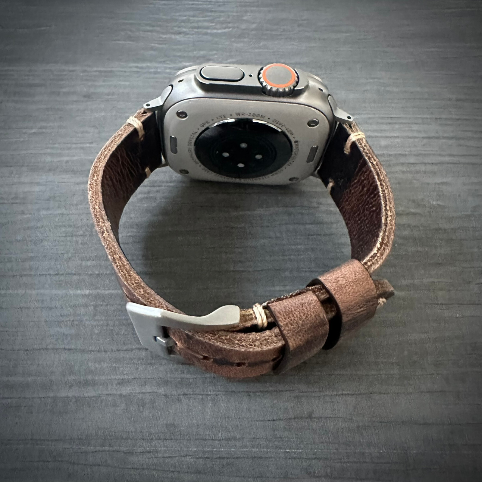 Thick Rustic Brown Leather Watch Strap Band For NEW Apple Watch ULTRA 1 2 49mm