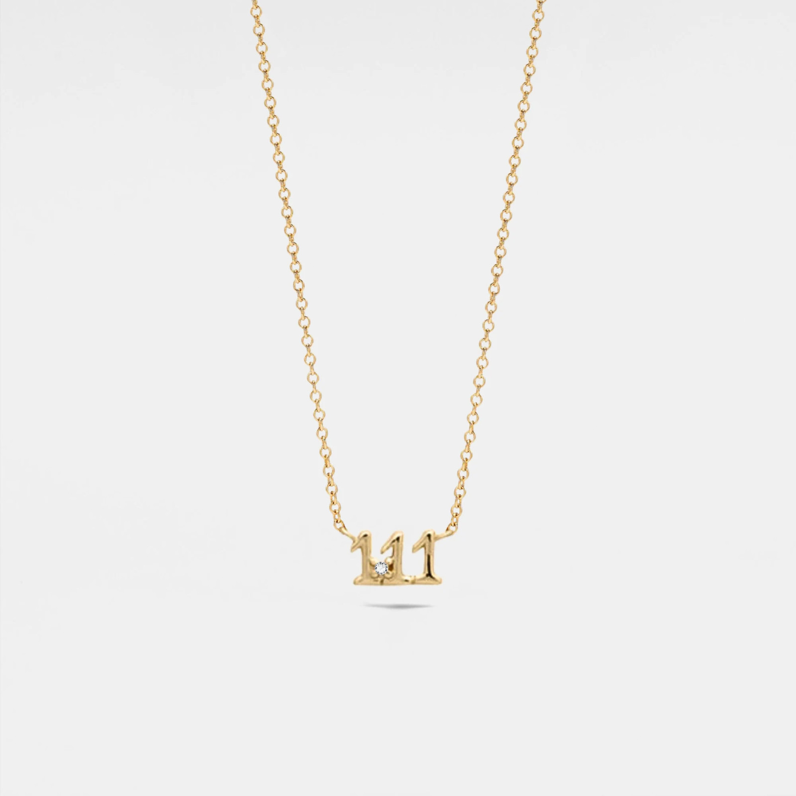 Dainty Angel Number Charm Necklace in 925 Sterling Silver