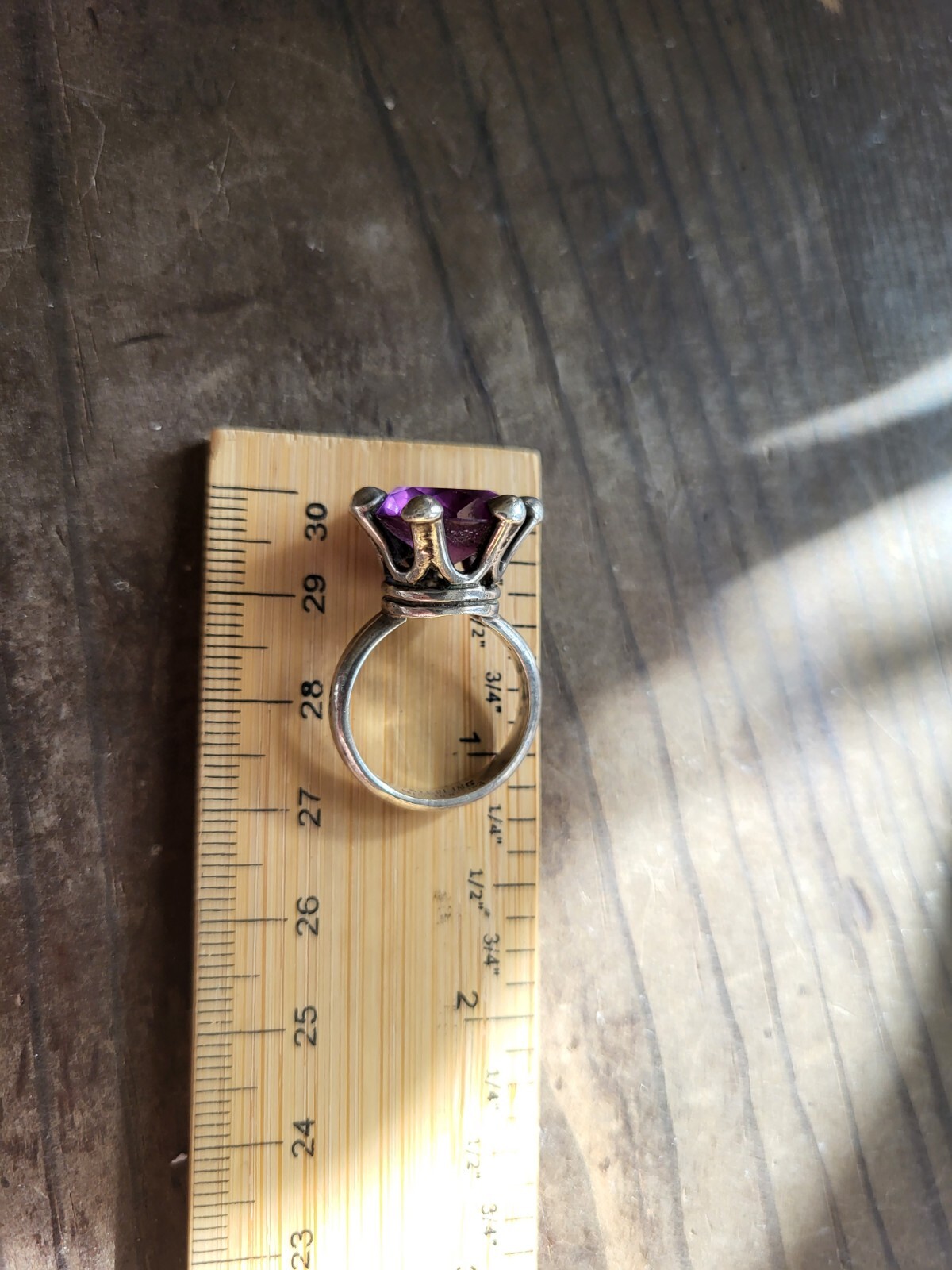 Large Purple Topaz Sterling Ring Size 6.75 Brilliant Cut 7.9g Statement 13.7mm
