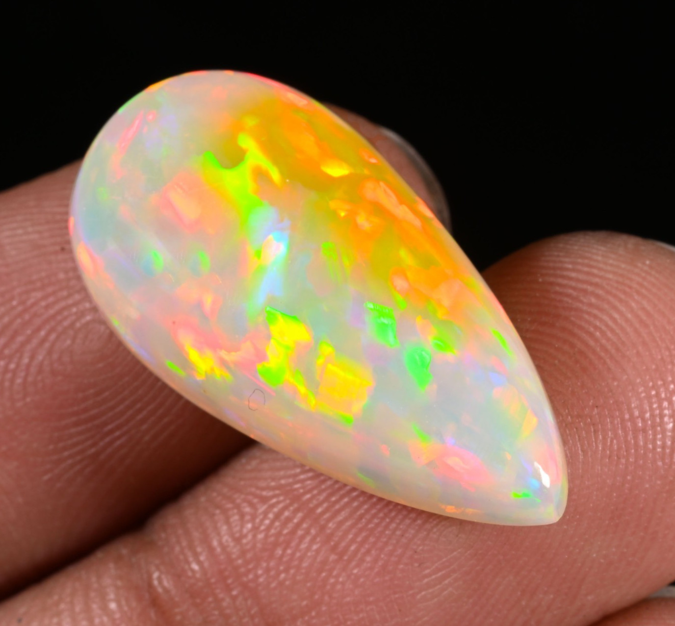 11.70 Ct Natural Ethiopian Opal Multi Fire Opal Cabochon Loose Gemstone