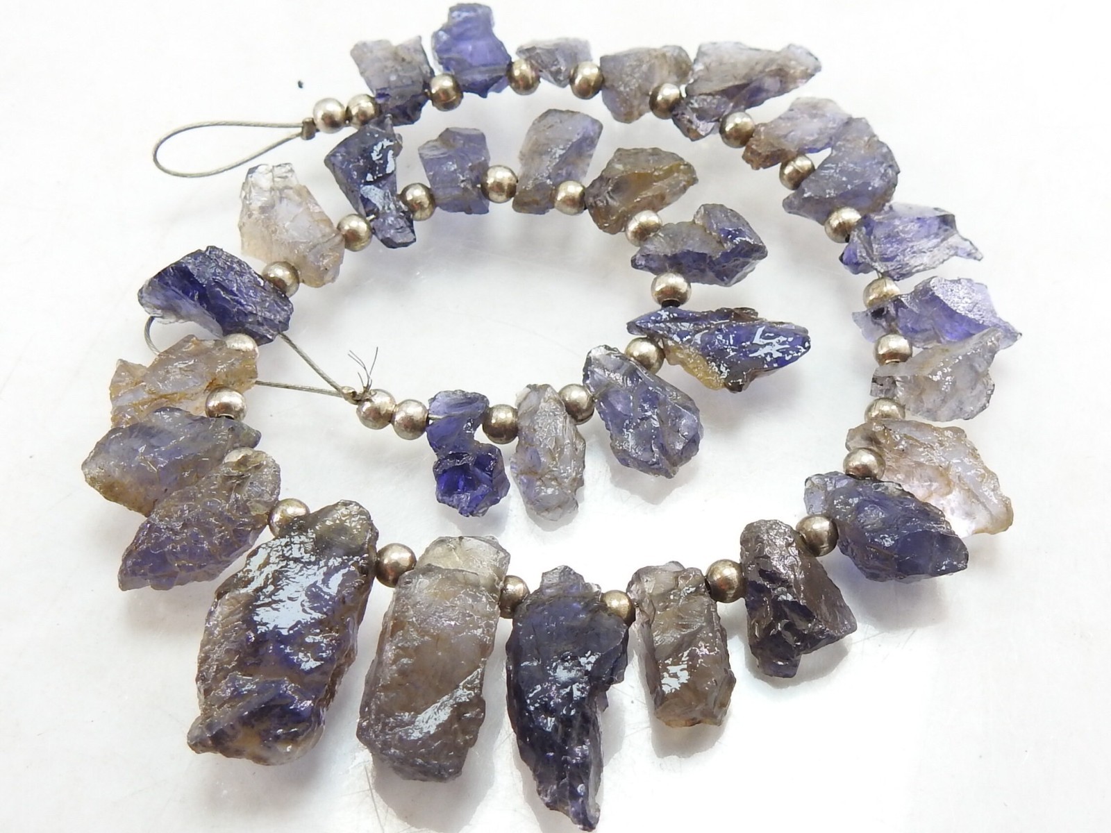 Natural Iolite Rough Nugget Beads 8″ Strand 15×7-9x6mm Raw Gemstone Loose Lot