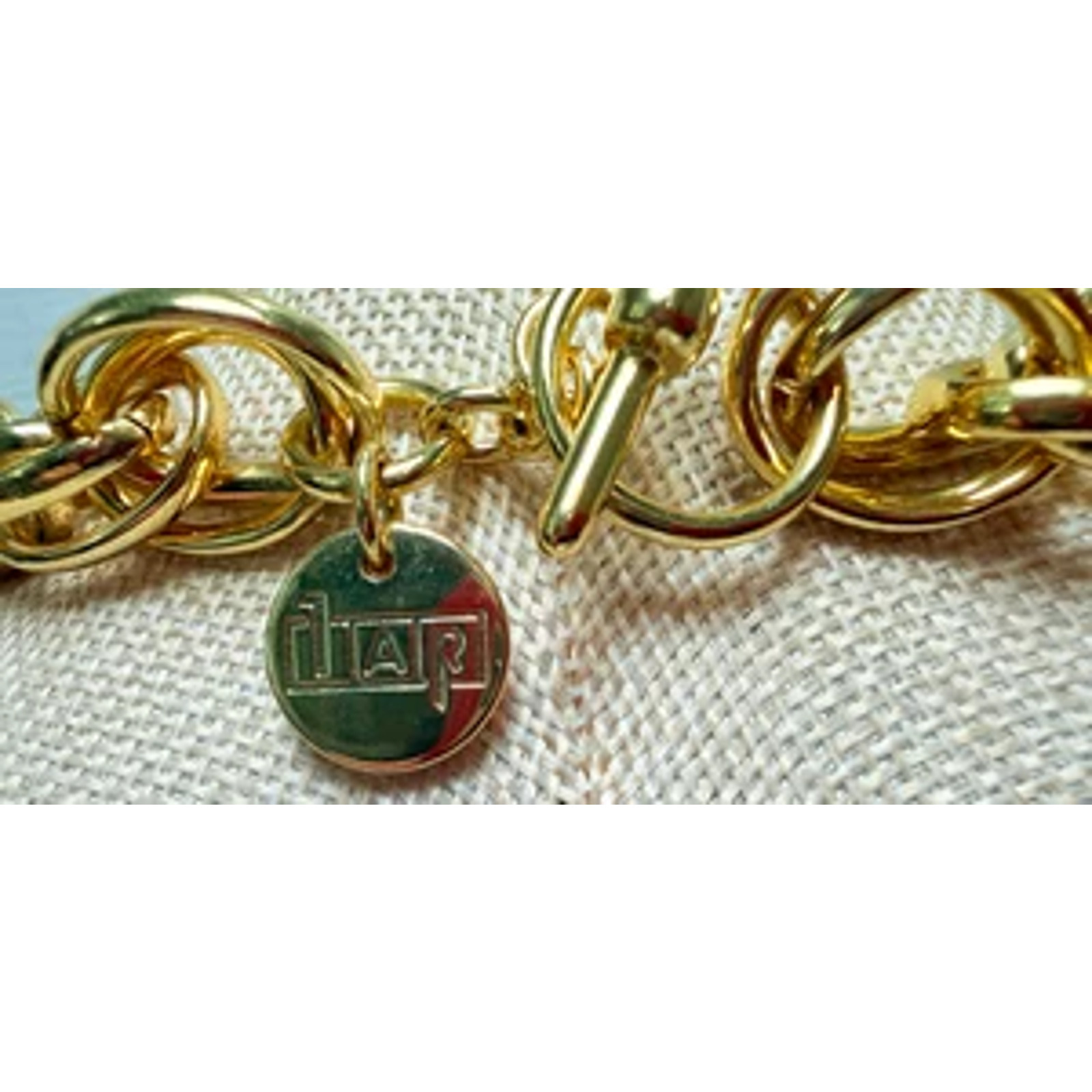 1980s 1AR by UnoAerre 18k Gold-Plated Triple Link Necklace