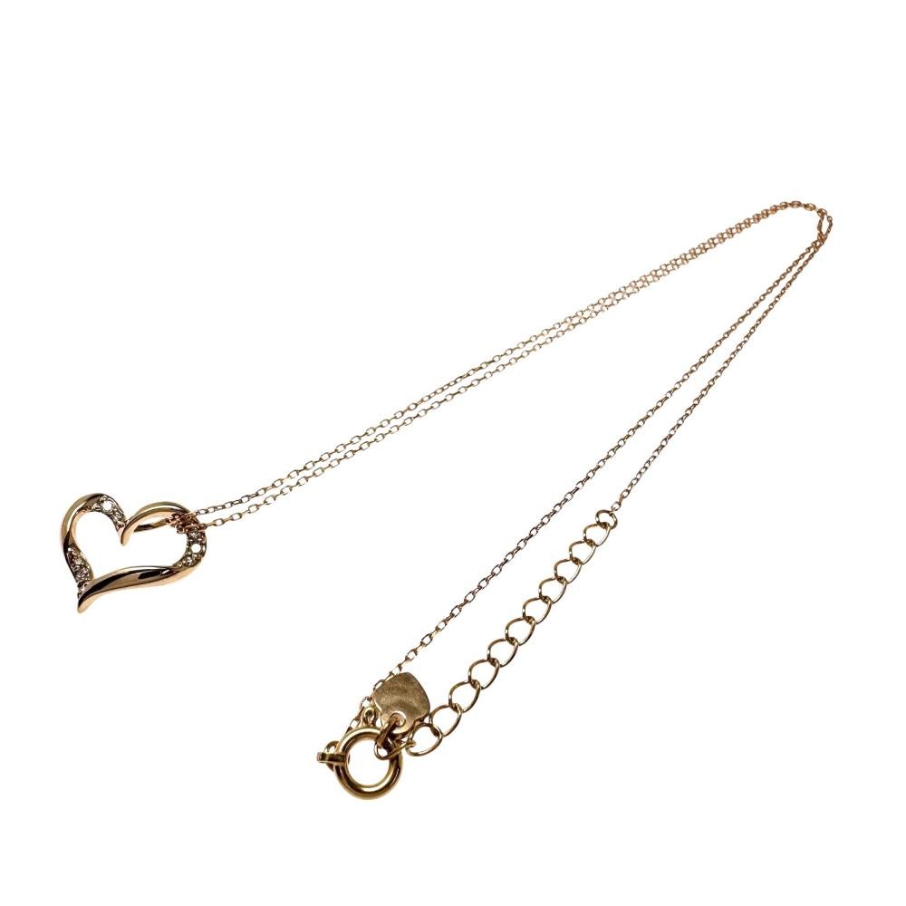Samantha Tiara Heart diamond Total 0.06ct Necklace K18PG pink gold 2.3g 15.9…