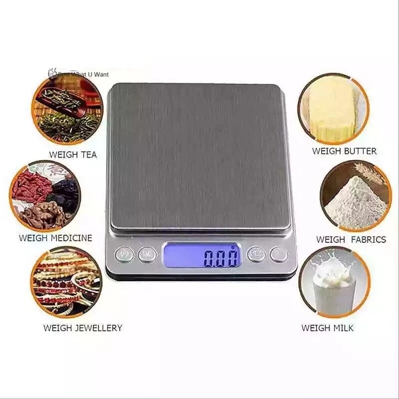 Digital Weight Scale Kitchen Jewelry Gold Grain Food MiniSize Gram 2000g/0.1g zz