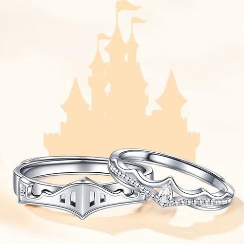 Princess and Knight Couple Ring Promise Love Matching Sets S925 Sterling