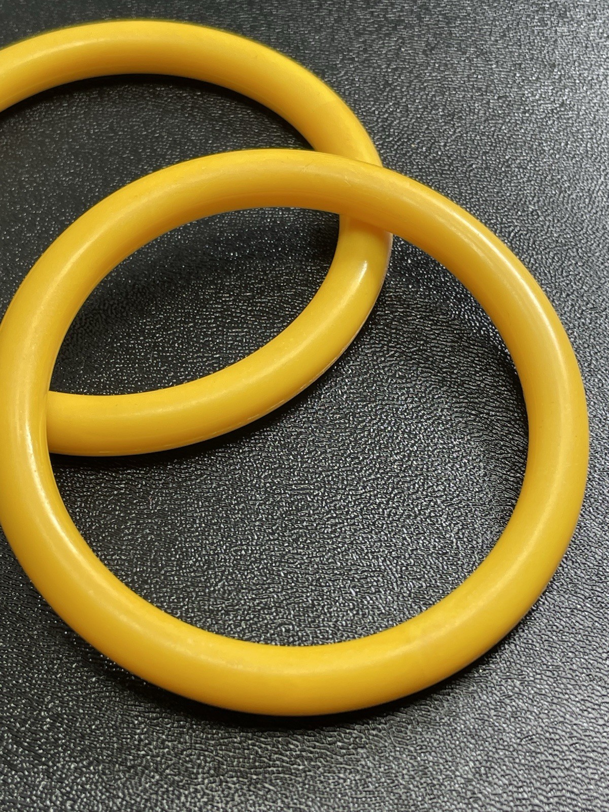 Vintage 2pc Mustard Yellow Lucite Retro Bangle Bracelets