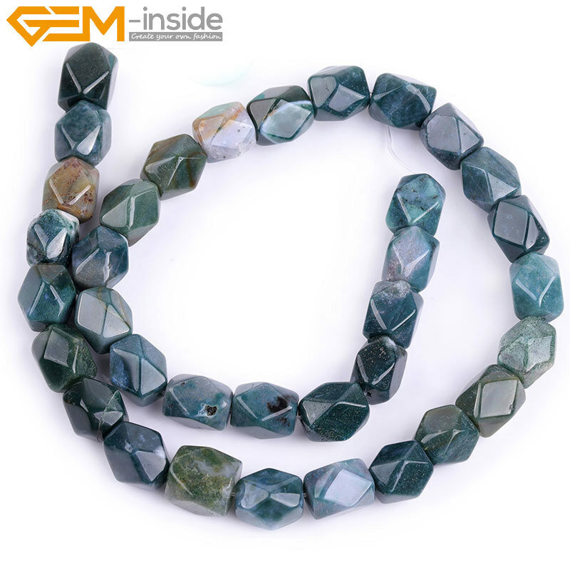 8-9×11-12mm Natural Gemstone Faceted Beads of Cambay Beads Jewelry Making 15″