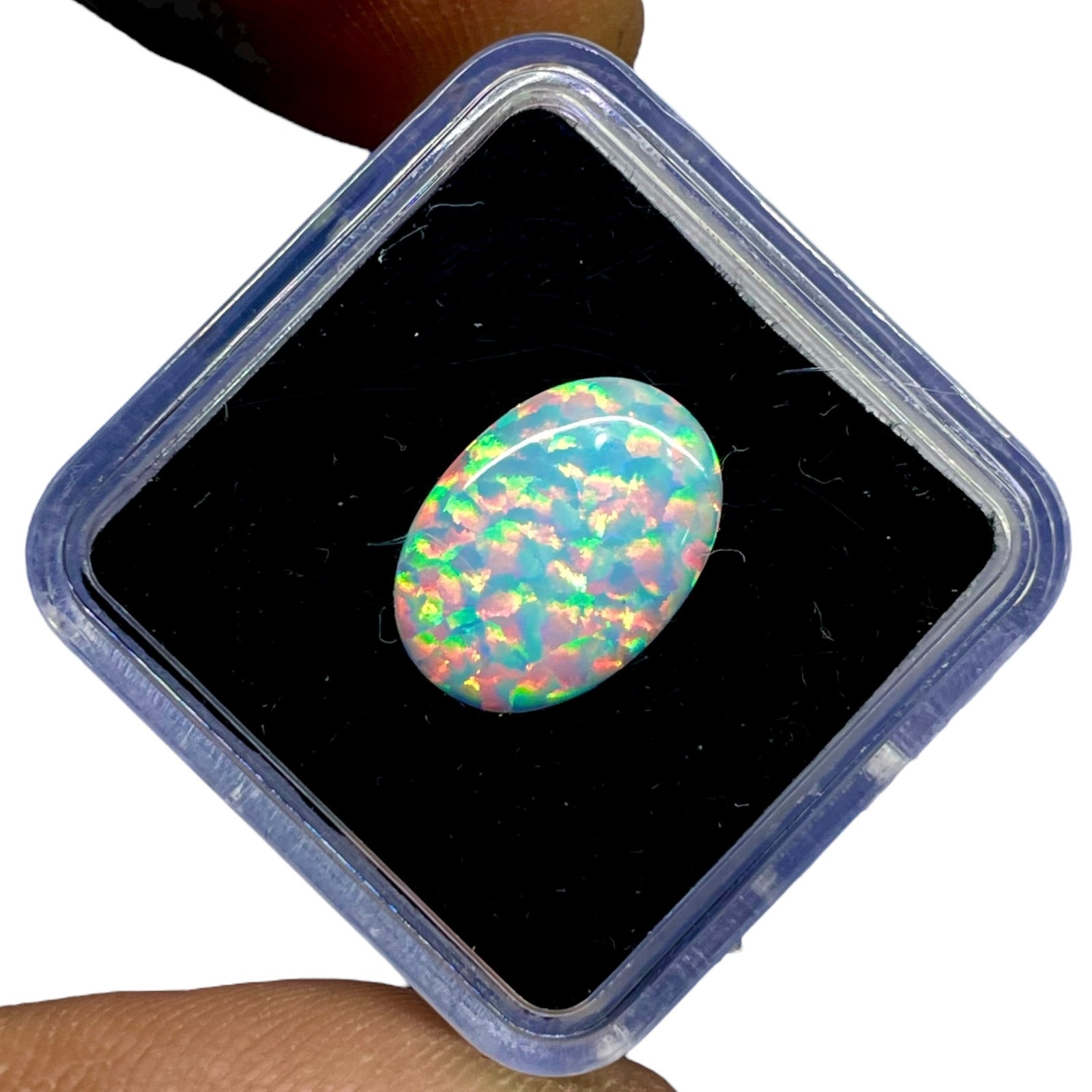 1.60 Cts Australian Opal 14x10mm Oval Cabochon AAA Quality Lab Created Gemstone