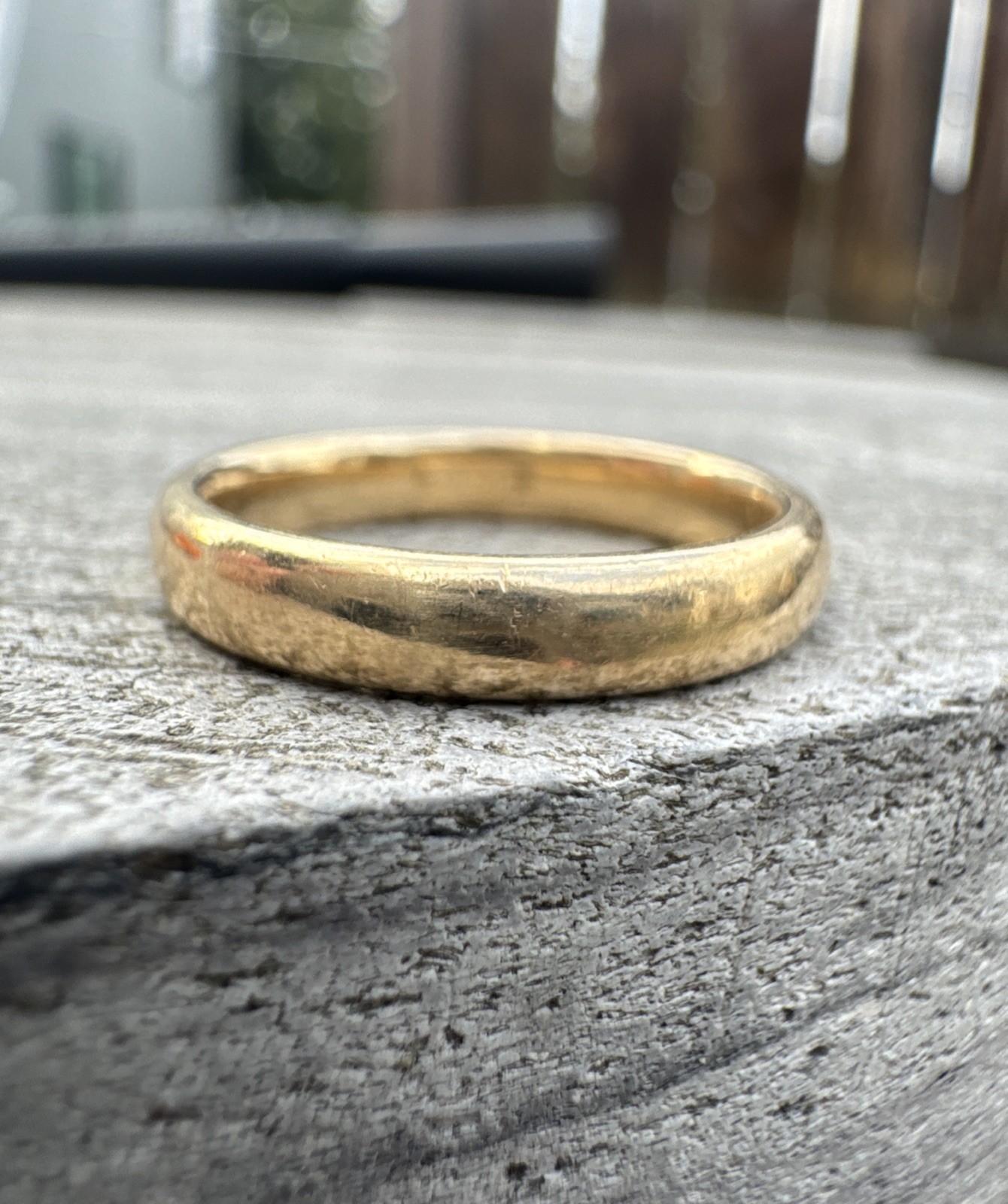 14K Yellow Gold Vintage JR Woods ArtCarved Wedding Band Ring 3.5mm Thick 3.7g