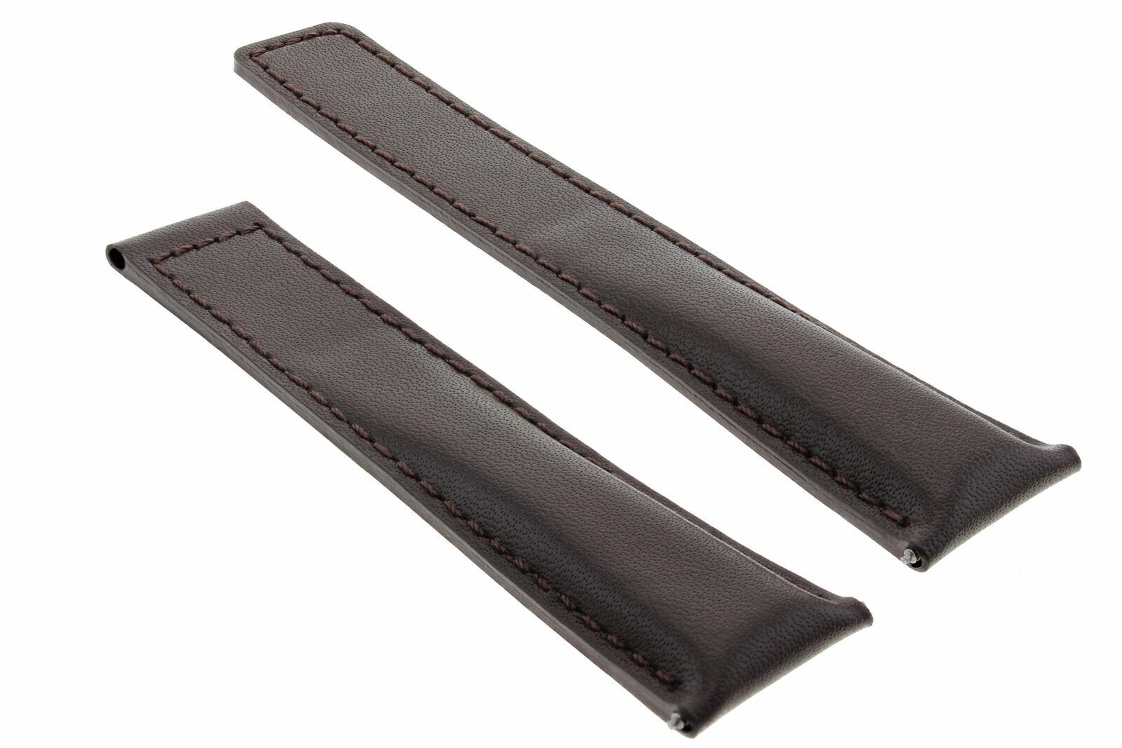 22mm To 18mm Brown Leather Replacement Deployment Clasp Strap For Tag Heuer