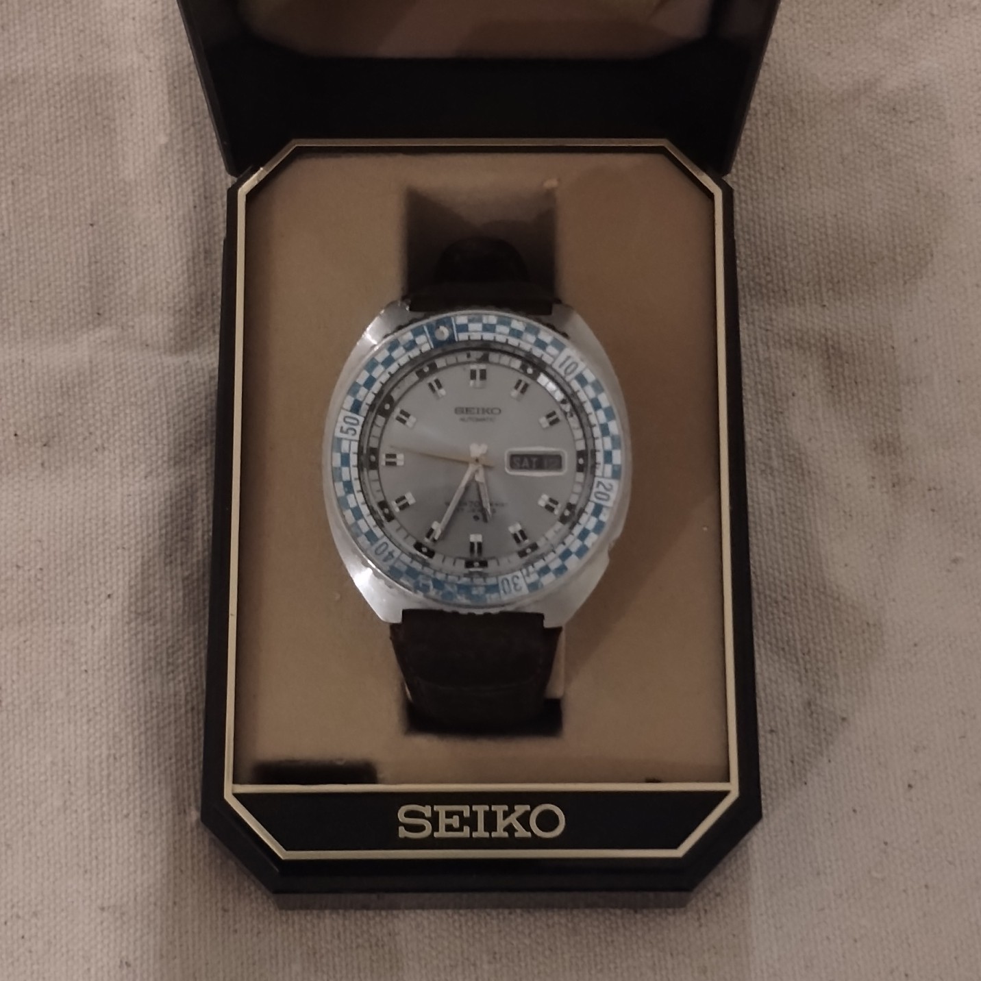 Vintage Seiko 6106-7117 Rally Diver Automatic Men’s Wristwatch Silver Dial