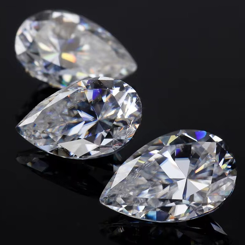 0.1-10ct Pear Cut Loose Moissanite Stone D Color VVS1 Excellent Cut Pass Tester