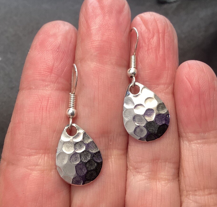 Hammered Teardrop 925 Sterling Silver Dangle Earrings