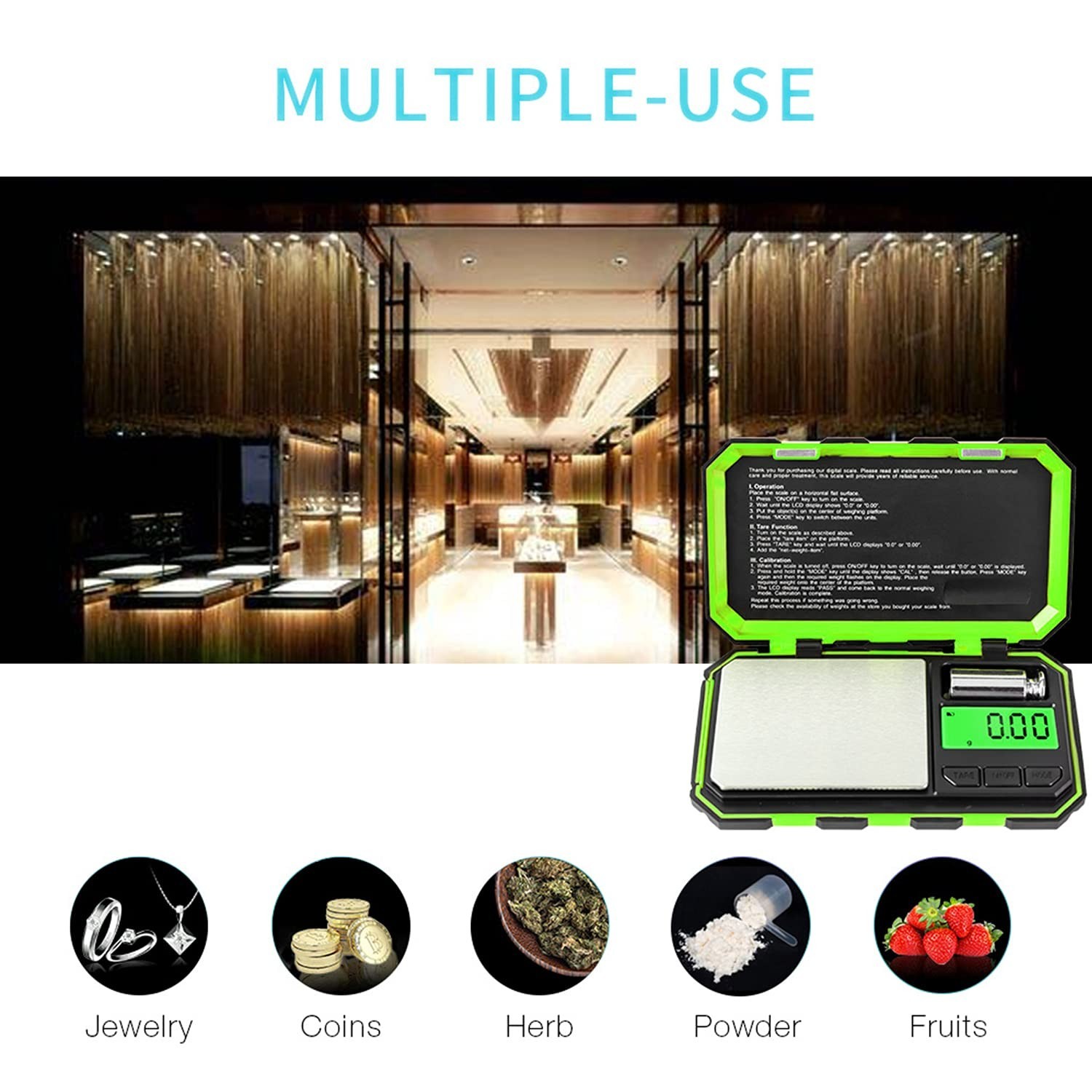Digital Pocket Scale 200g x 0.01g – Mini Jewelry Scale with LCD, Tare Function &