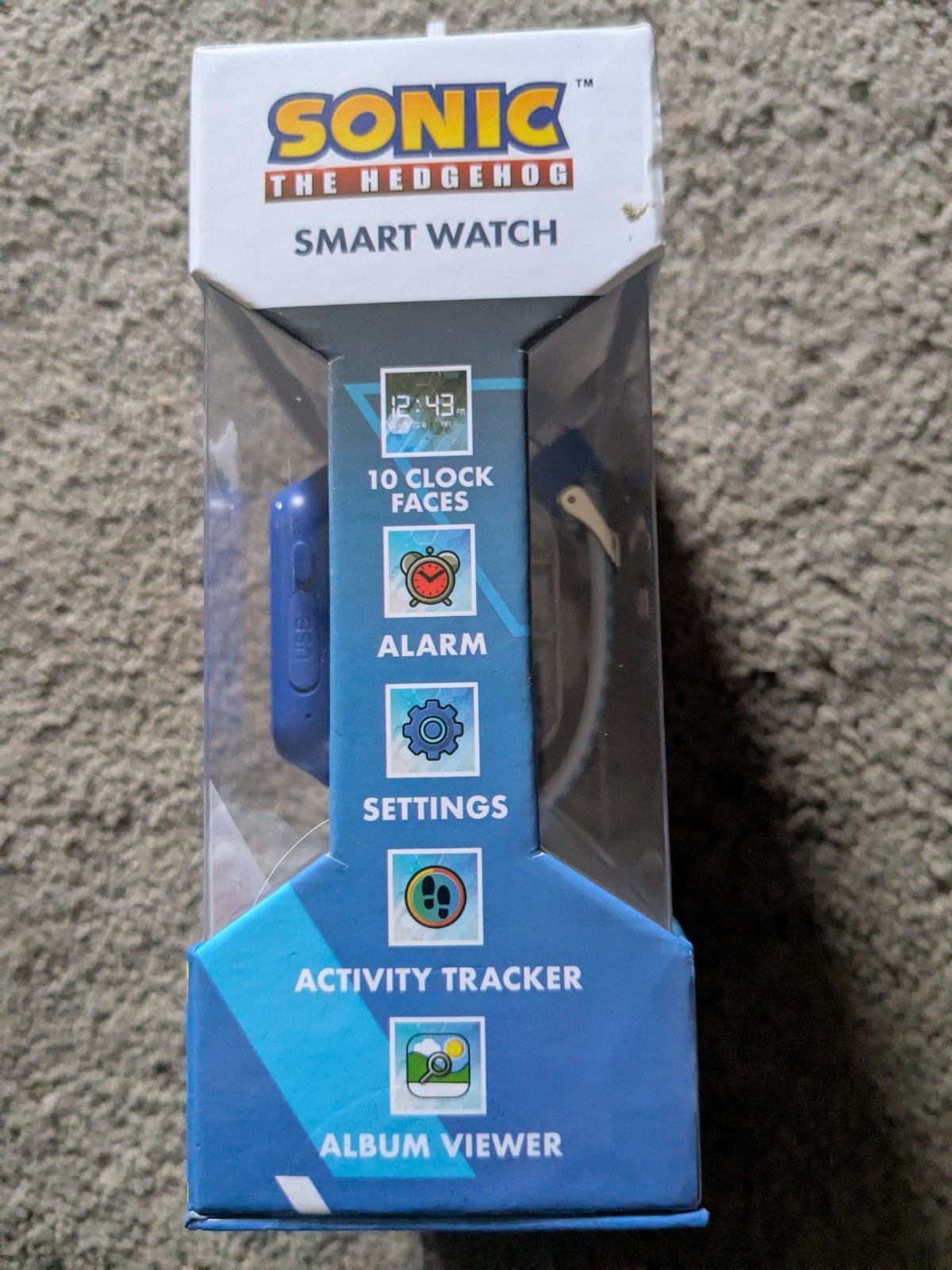 Sega Sonic The Hedgehog Interactive Smart Watch games camera video SEALED
