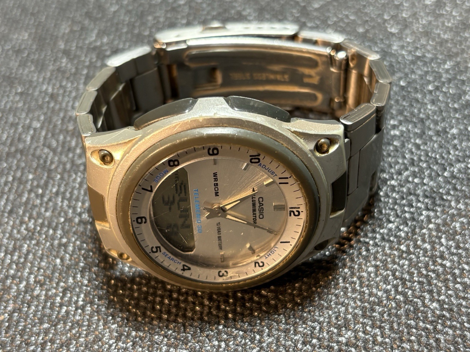 Casio Illuminator 2747 AW-80 World Time Telememo 30 Ana-Digi Watch Runs,#2