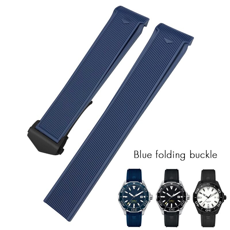 20mm 21mm 22mm Rubber Silicone Band Strap For Tag Heuer CARRERA AQUARACER Watch