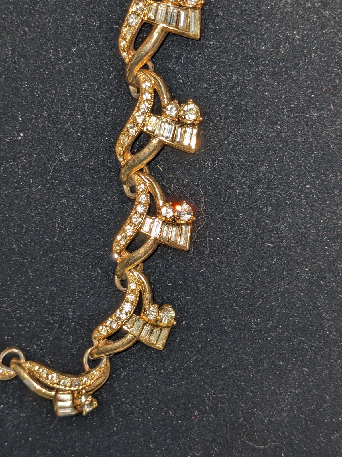 Vintage IRA Jeweled Link Gold Tone Necklace
