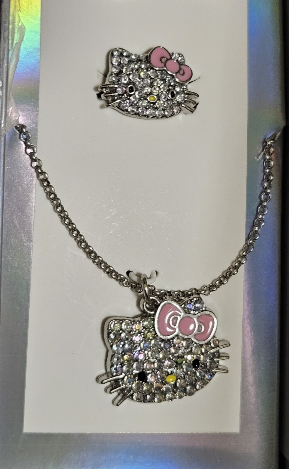 3 PC SET Hello Kitty 50th Anniversary Claire’s Rhinestones Exclusive Jewelry