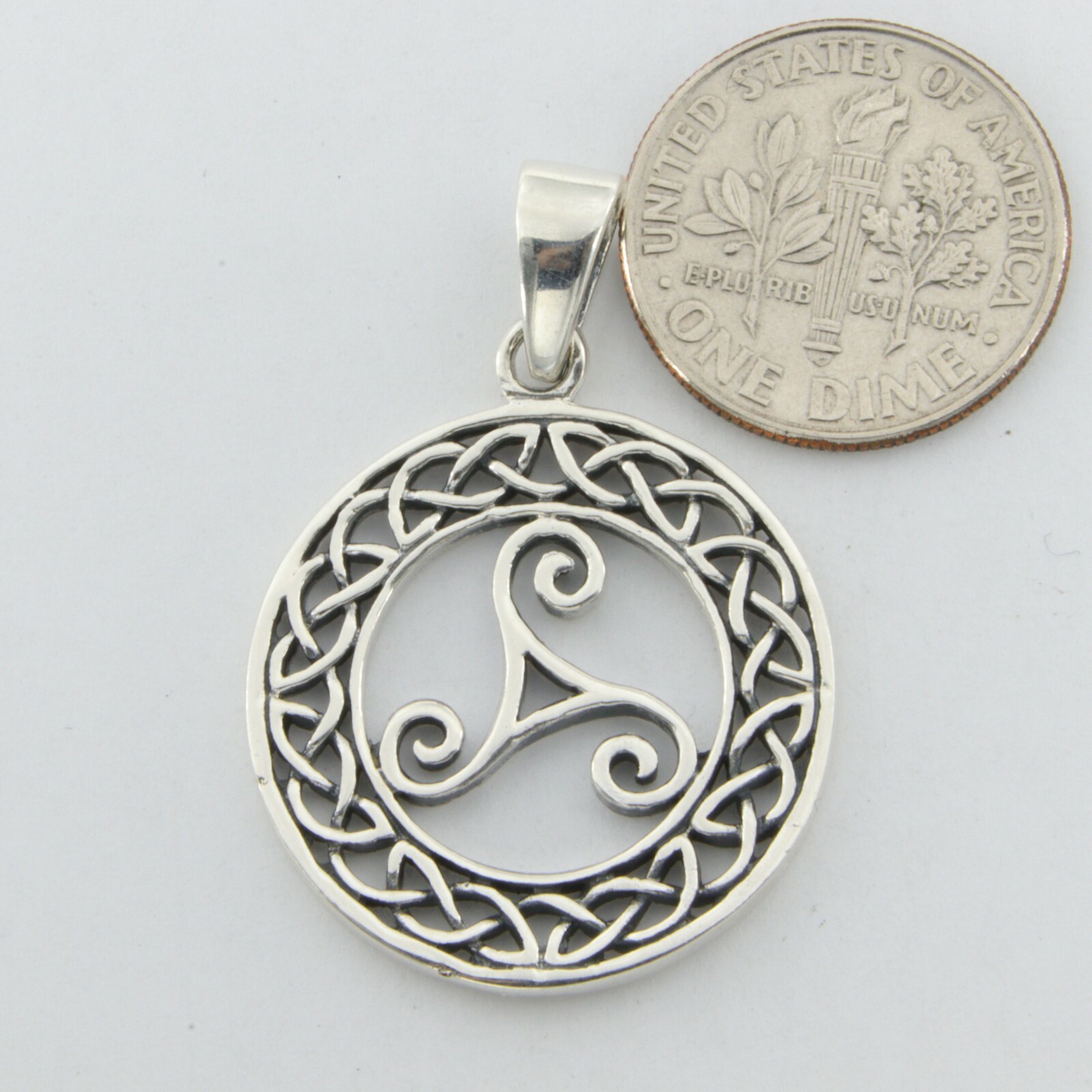 925 SILVER STERLING – Celtic Triskelion PENDANT – Silver Jewelry #p100