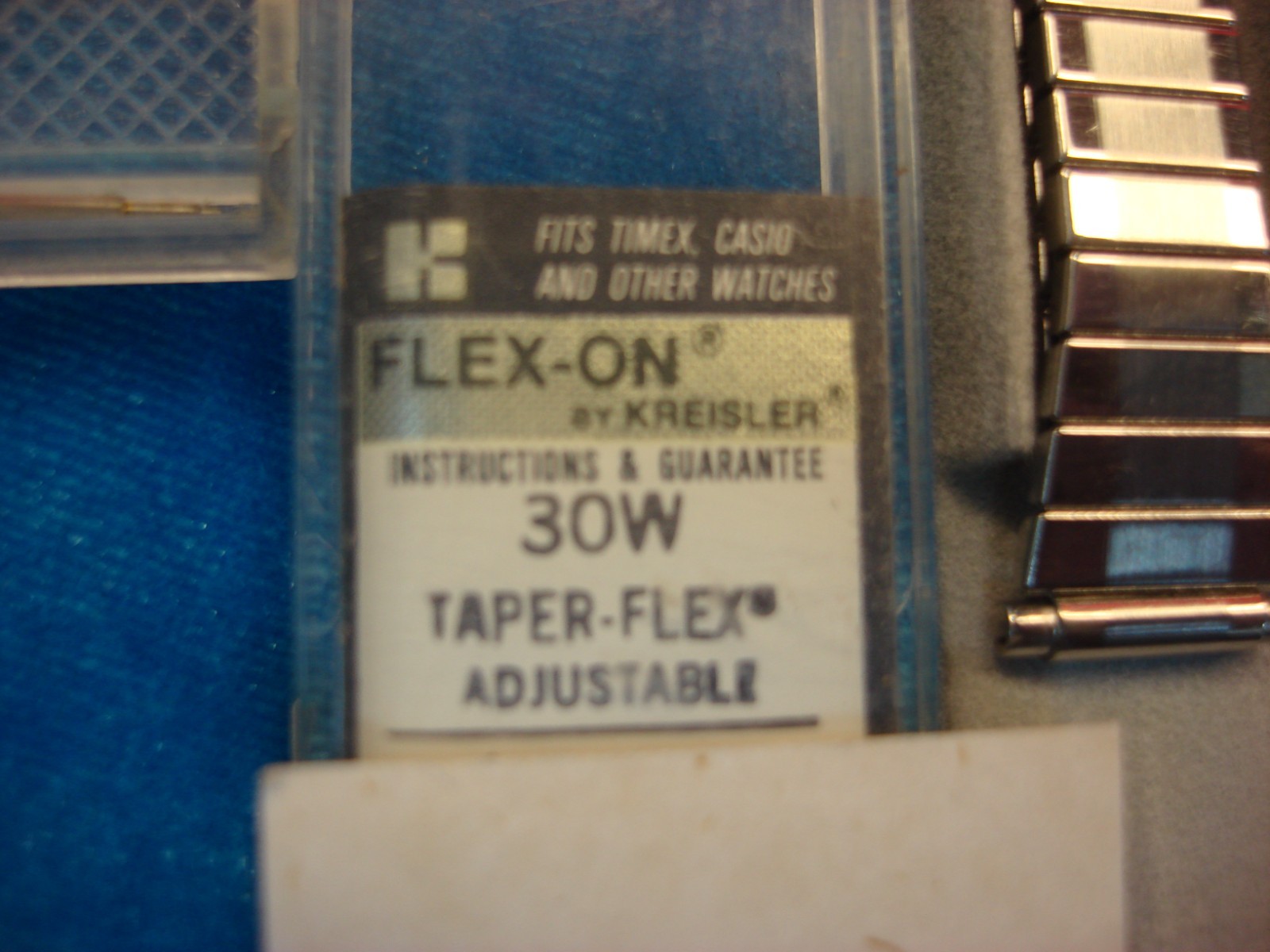 VINT. FLEX-ON BY KREISLER -GOLD TONE STAINLESS WATCH BAND – NOS – 11 – 15 MM