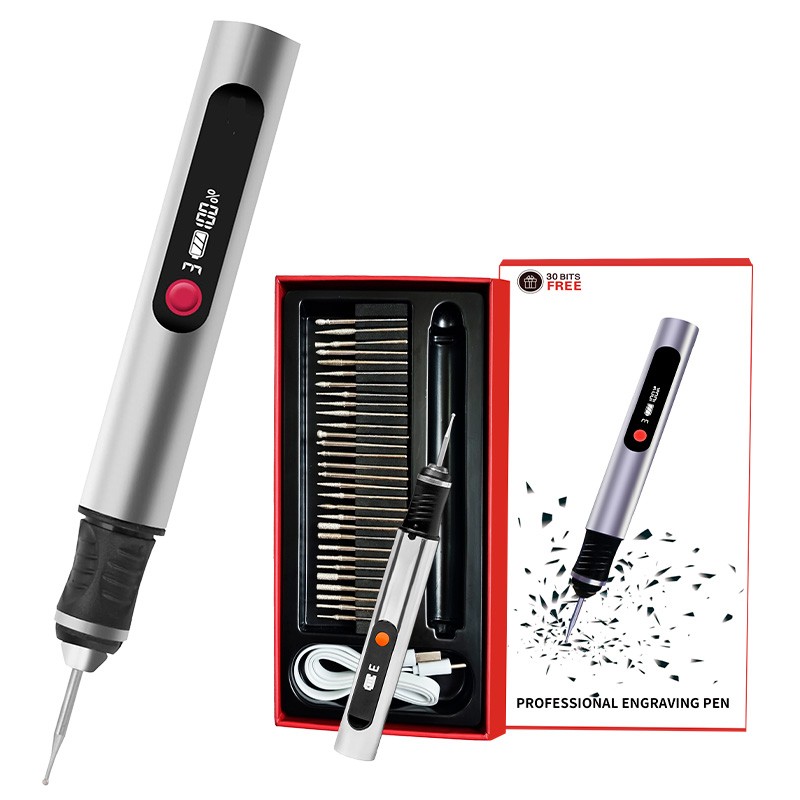 USB Rechargable Engraving Pen with 30 Bits Mini Electric DIY Engraver Cordless