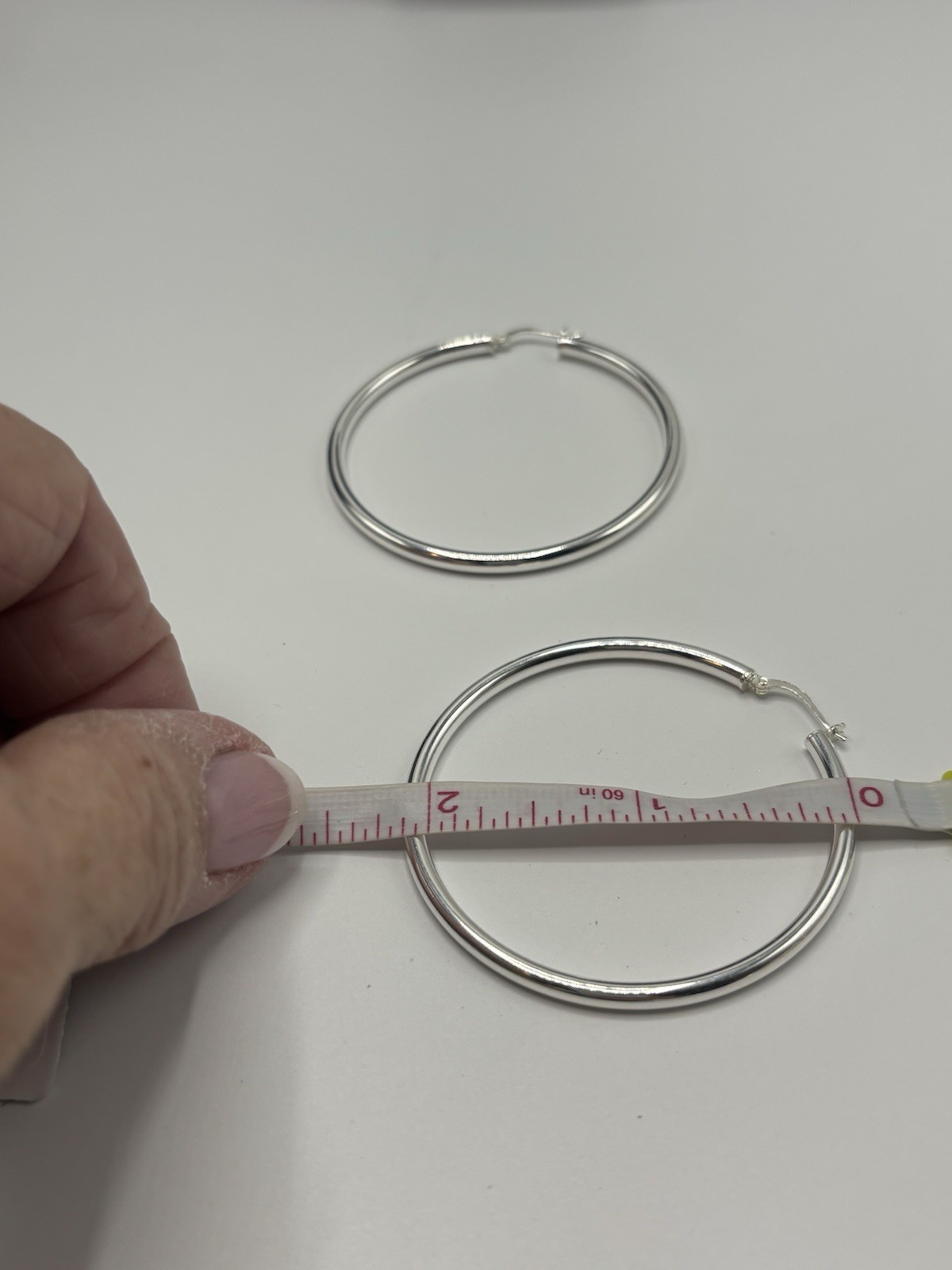 Sterling Silver Hoop Earrings 925 Statement Fine Jewelry 6.80g 2”