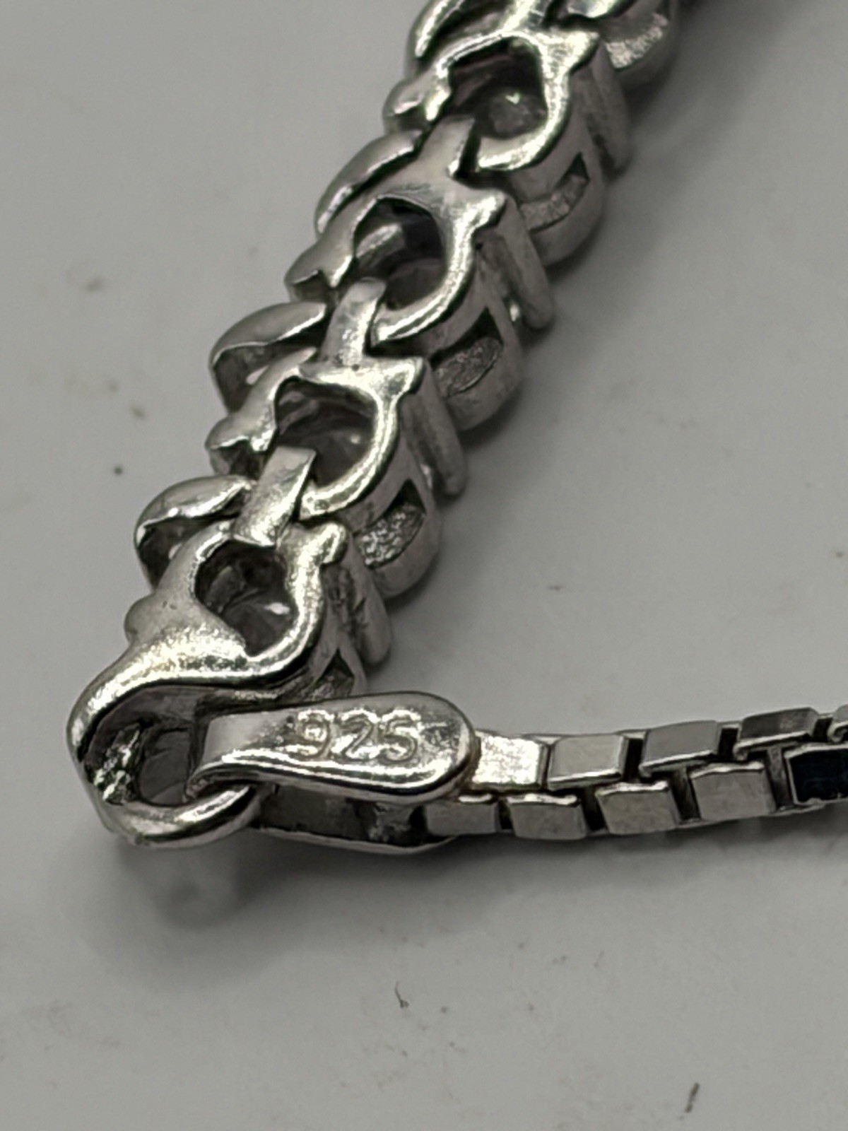 Sterling Silver Adjustable Slider Bracelet 925 Box Chain Minimalist CZ Style