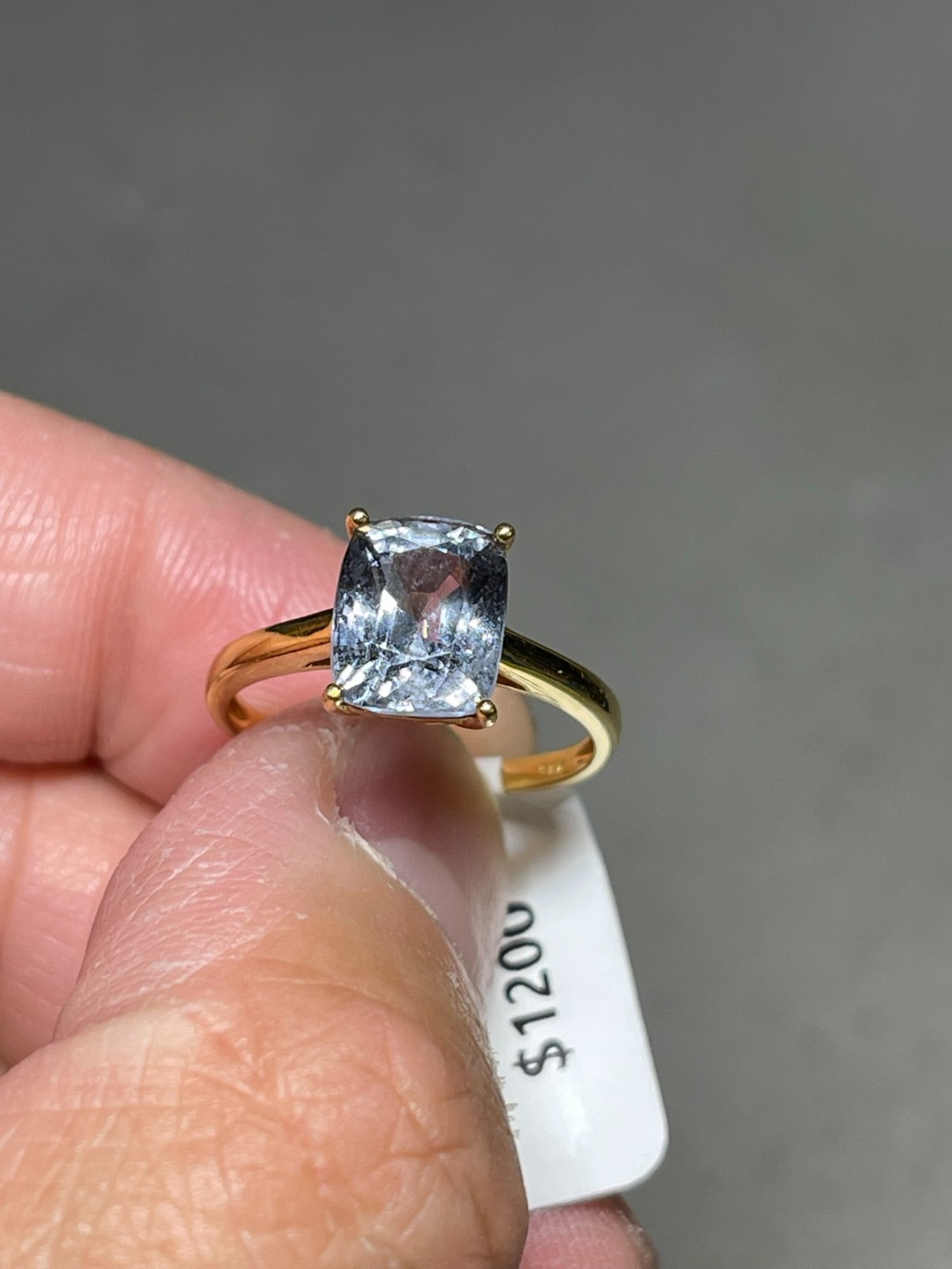 18K Gold Ring Natural Unheated Mogok Blue spinel Burma