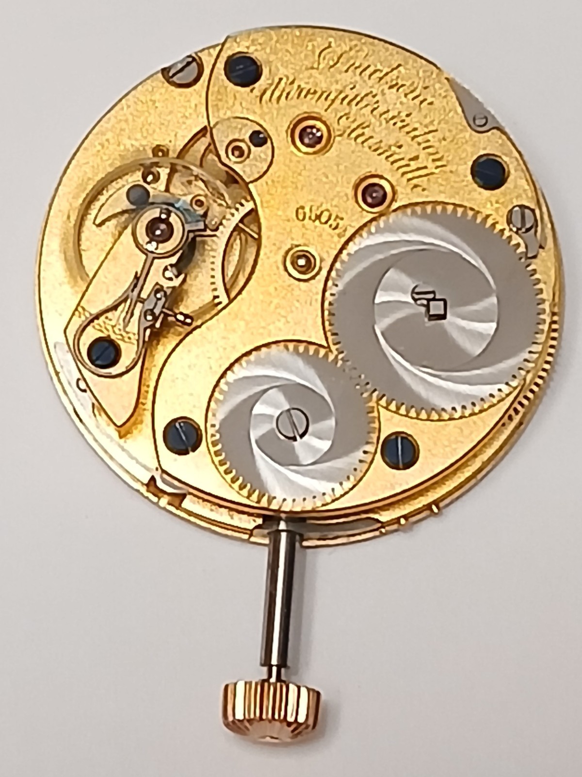 Stunning! “Rare” A Lange & Sohne 44mm DS Dial pocket watch movement. Runs!