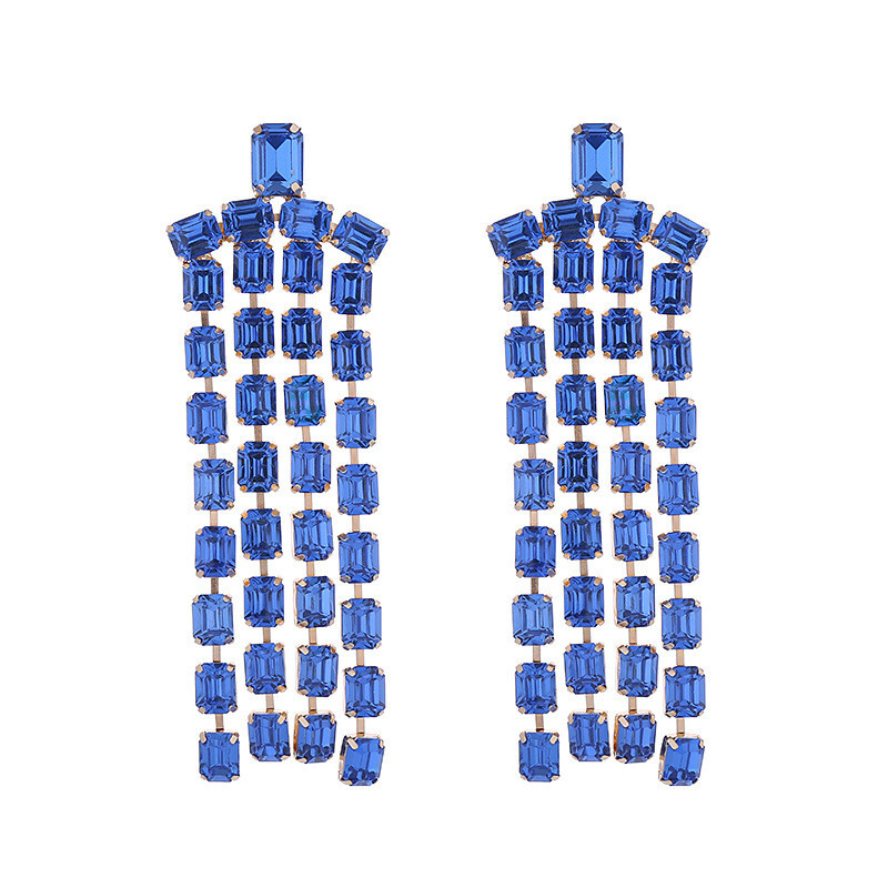 Earrings High-Grade Personality Exaggerated Trend Diamond Women Long Fringe