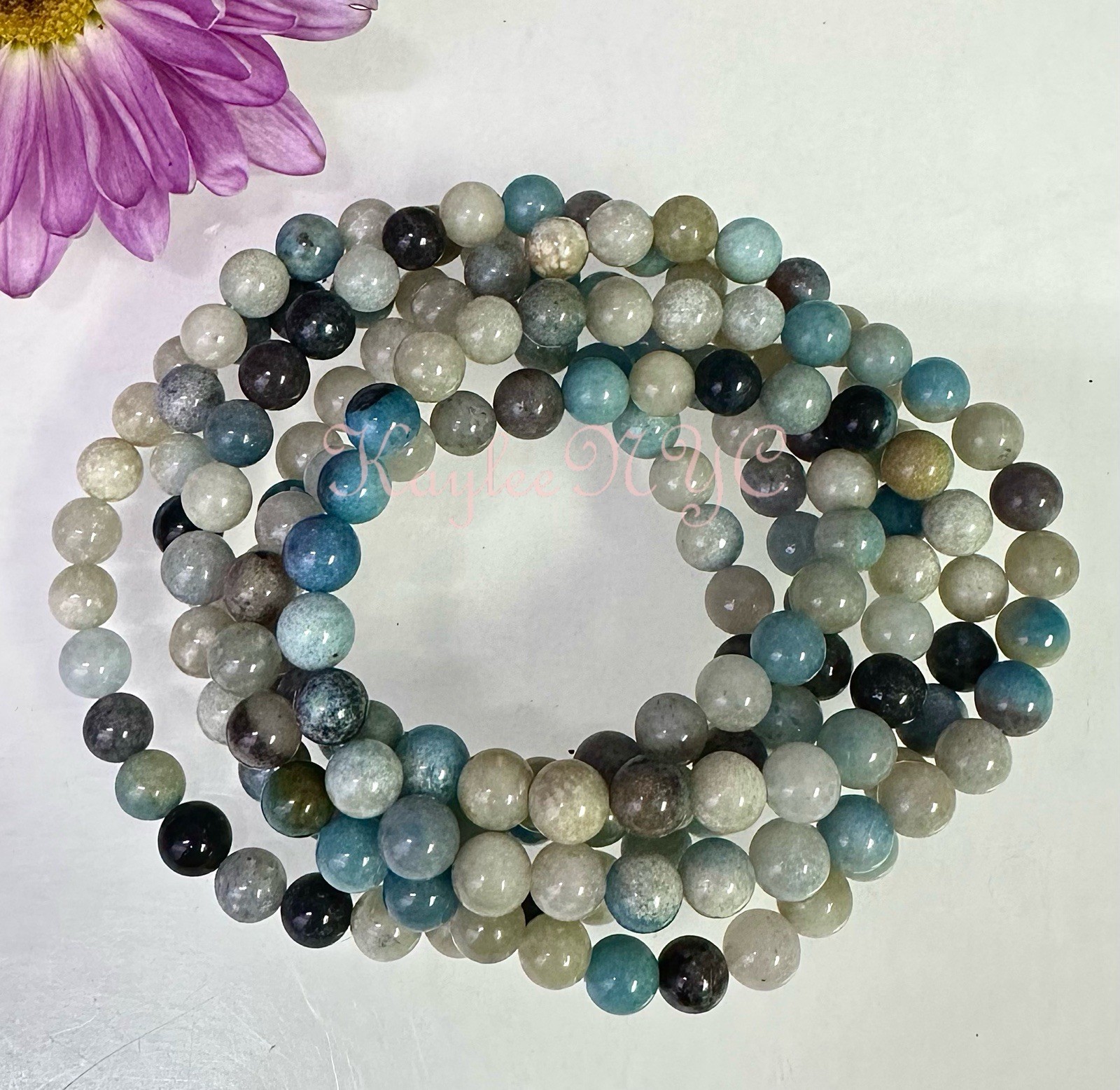 Wholesale 6 Pcs 6mm Trolleite Natural Crystal Healing Stretch Bracelet 7.5″