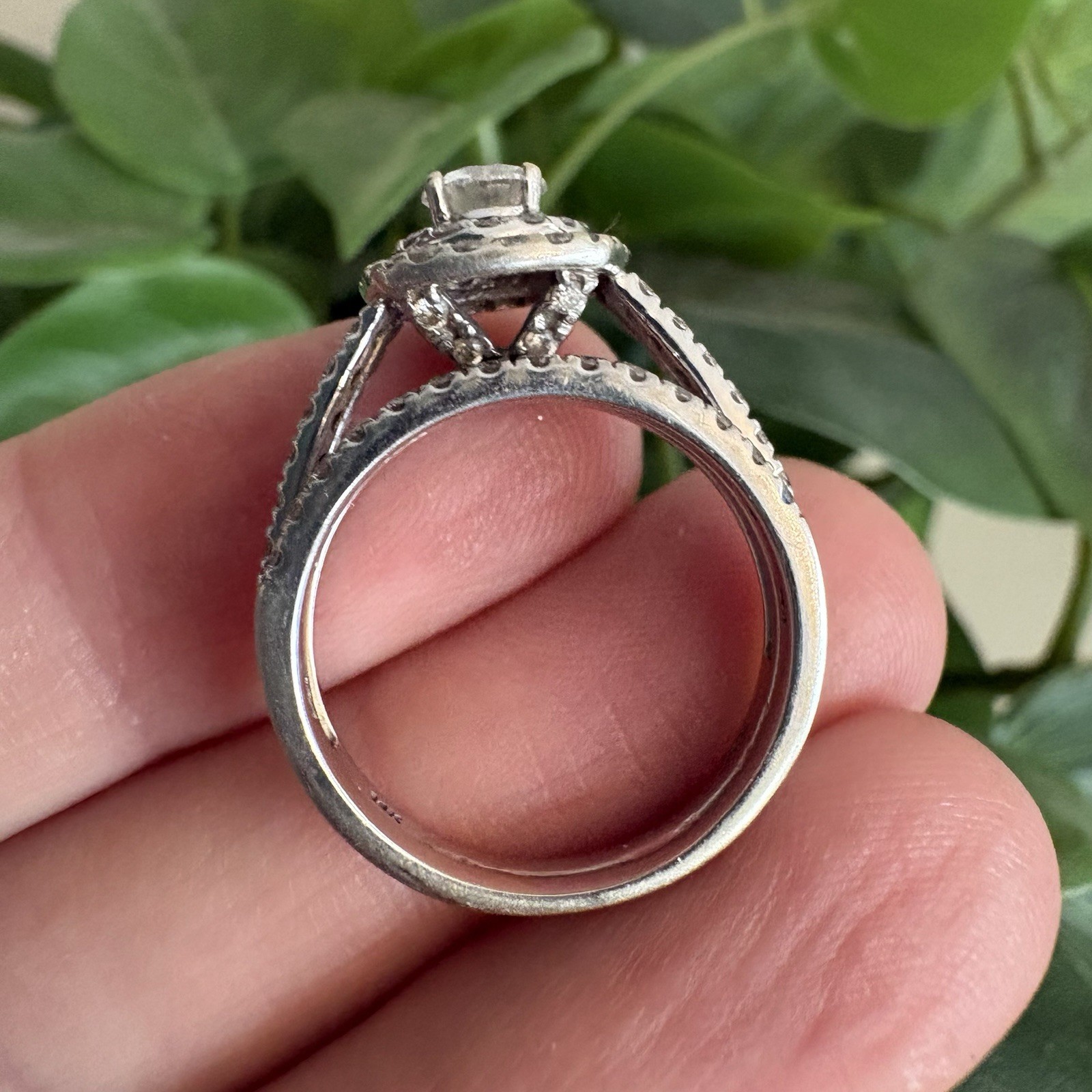 14k White Gold 2CTW Diamond Halo Ring