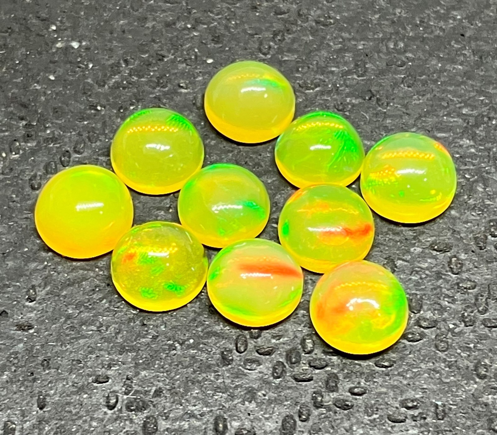 Opal Round Flat Back AAA Natural Ethiopian Yellow Loose Gemstone For All Jewelry