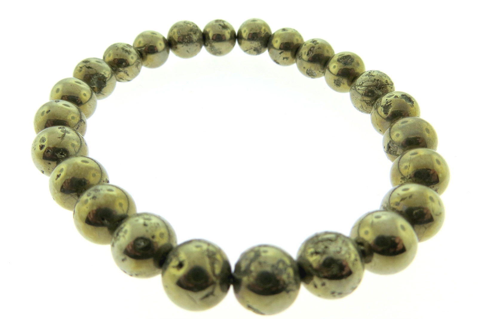 Stainless Steel Antique Bronze Plated Ball Beads Stretch Bracelet 7 Inches