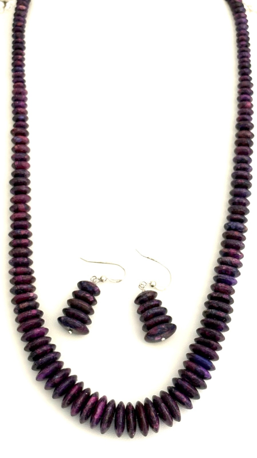 Jay King PURPLE TURQUOISE Beaded Necklace & Matching Dangle Earrings