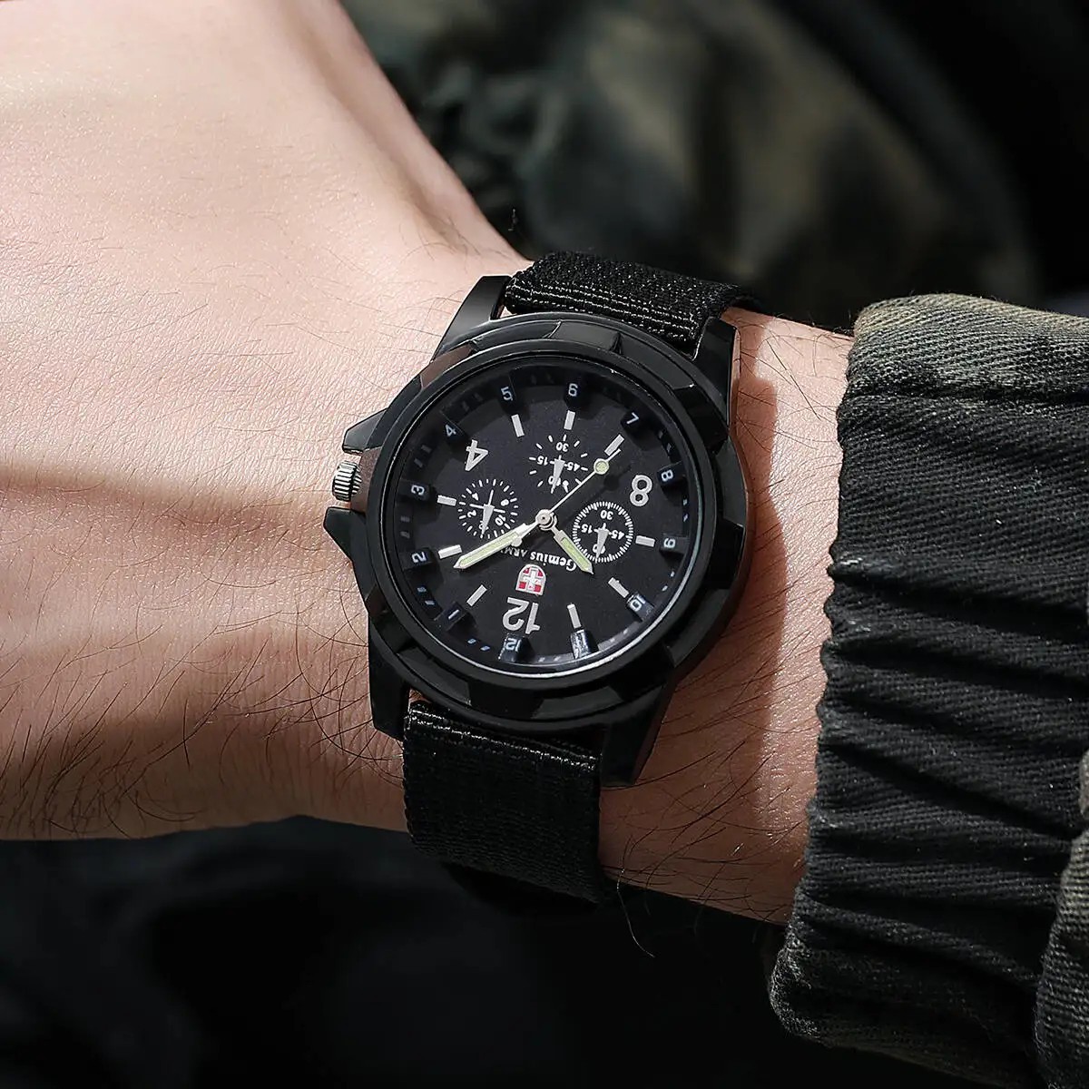 MILITARY Mens Outdoor Sport Army Quartz Analog Wrist Watch Nylon Band