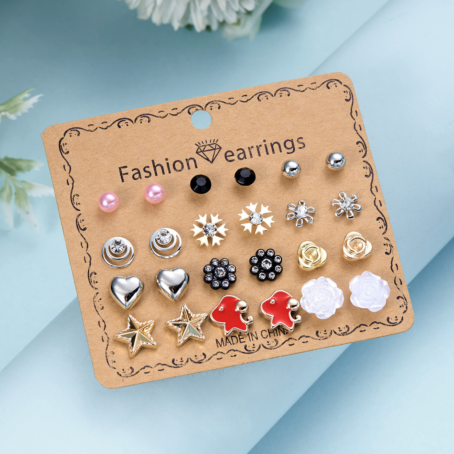 84 Pairs Fashion Alloy Stud Earrings Set for Women – Elegant and Lovely