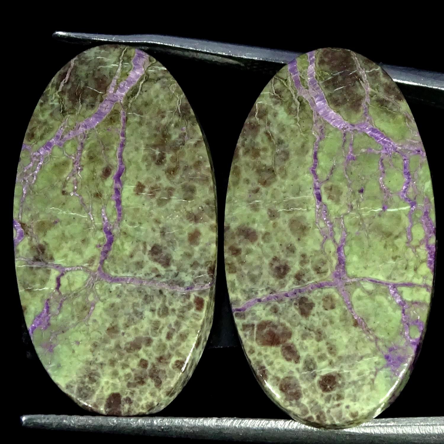 23.10Cts 100% Natural Stichtite Pair Oval Cabochon Gemstone 14X26X3MM