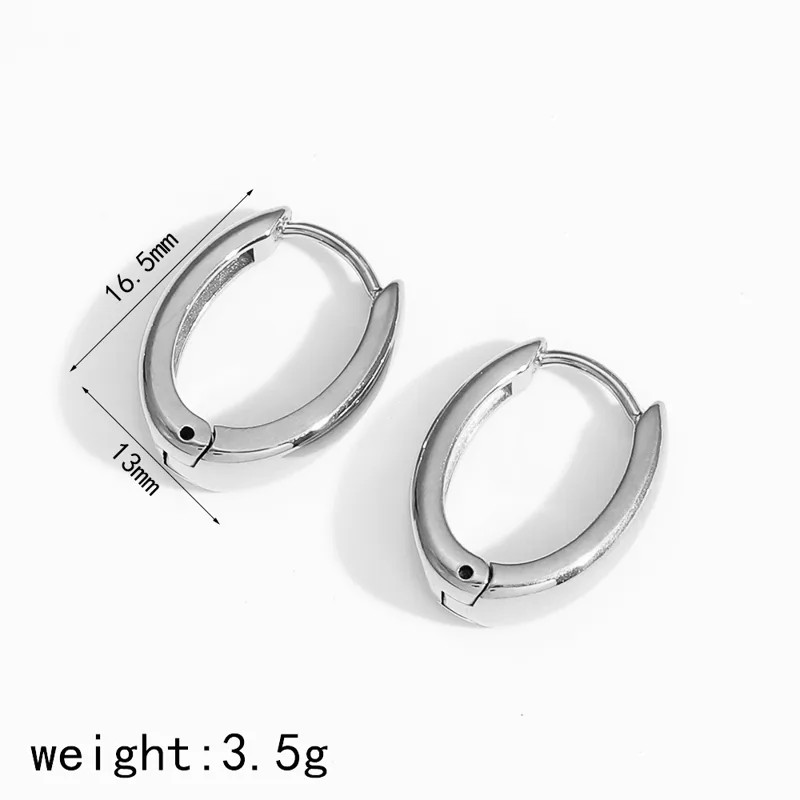 304 Stainless Steel Geometric Hoop Earrings 18K Gold PVD Waterproof Women