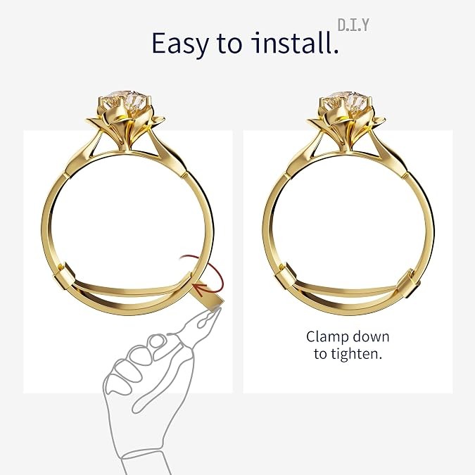 9 Pack Metal Ring Size Adjusters, Gold/Silver Ring Guards for Loose Rings