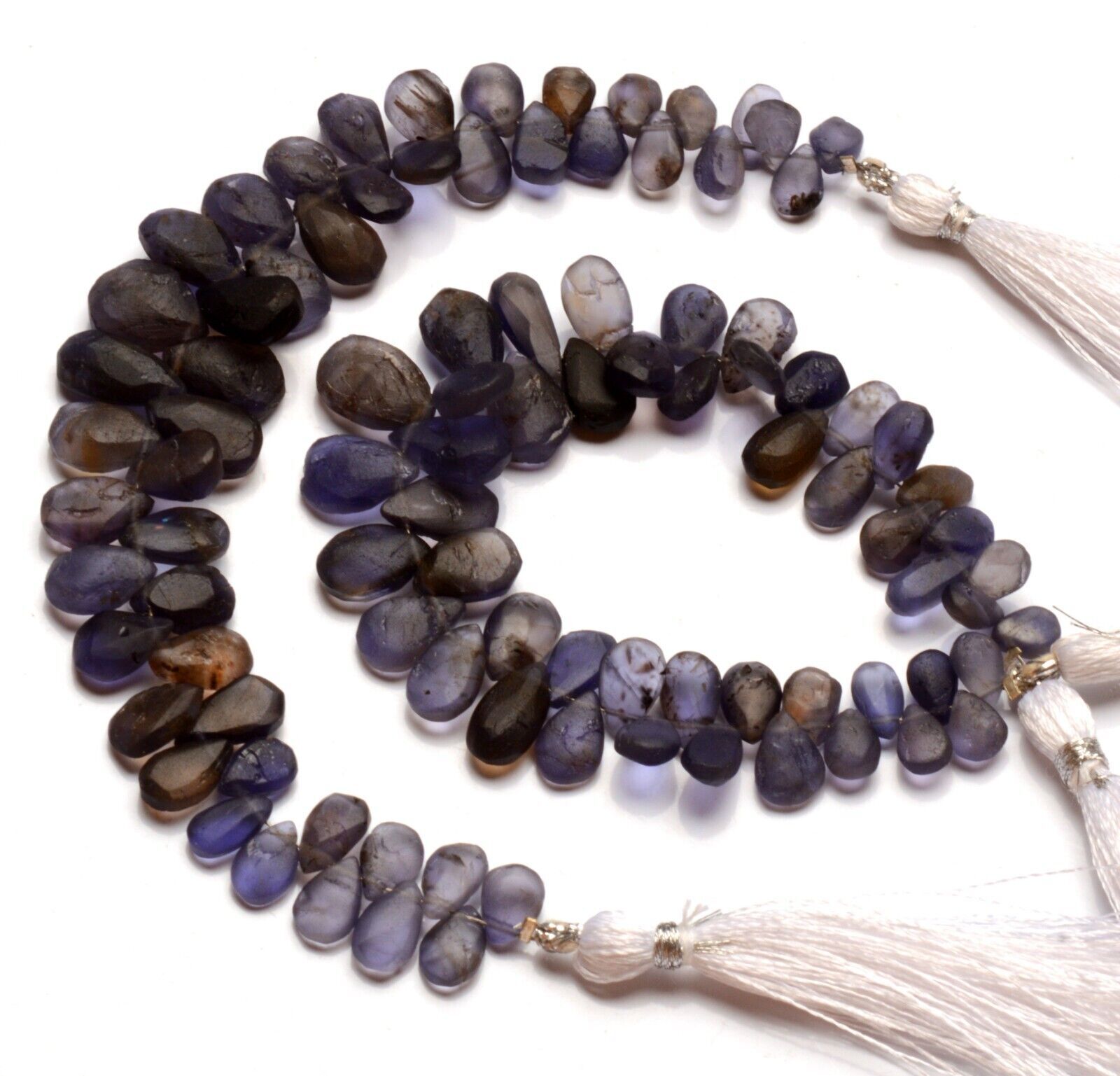 Natural Iolite Gemstone 8×6 to 13×10 mm Unpolished Pear Shape Beads 7″ Strand