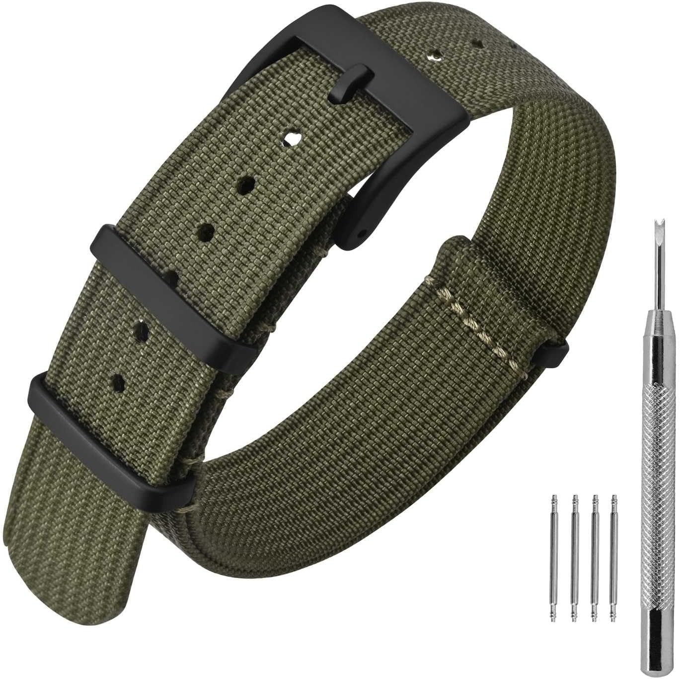 Lightweight & Breathable Nylon Watch Strap – Sizes 16mm to 22mm – Quick Install