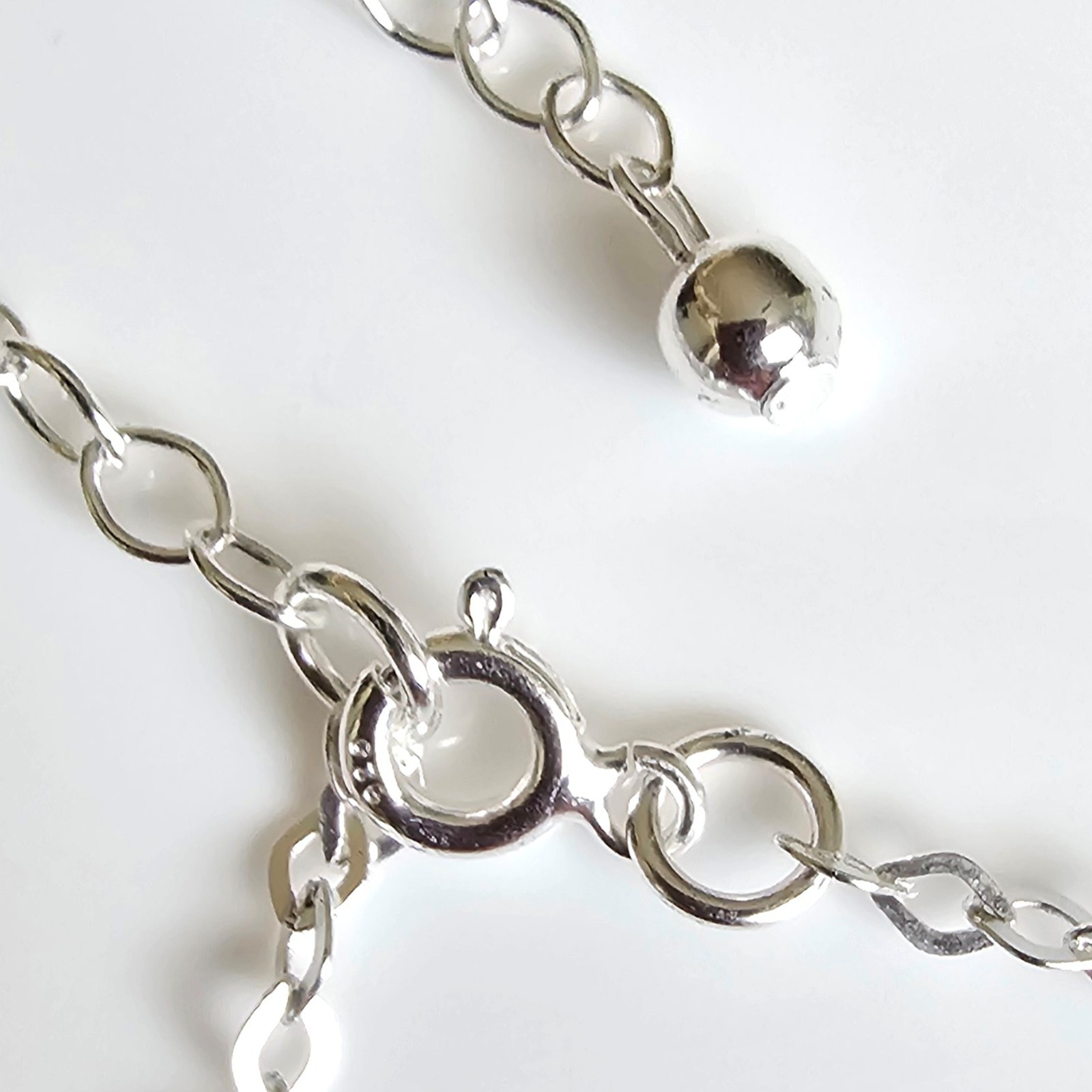 Adjustable 9″ 925 Silver Chain Hearts Millefiori Thailand Glass Beads Necklace