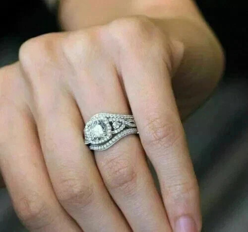 2.75 Ct Round Cut Lab Created Moissanite Wedding Bridal Ring In14K White Gold