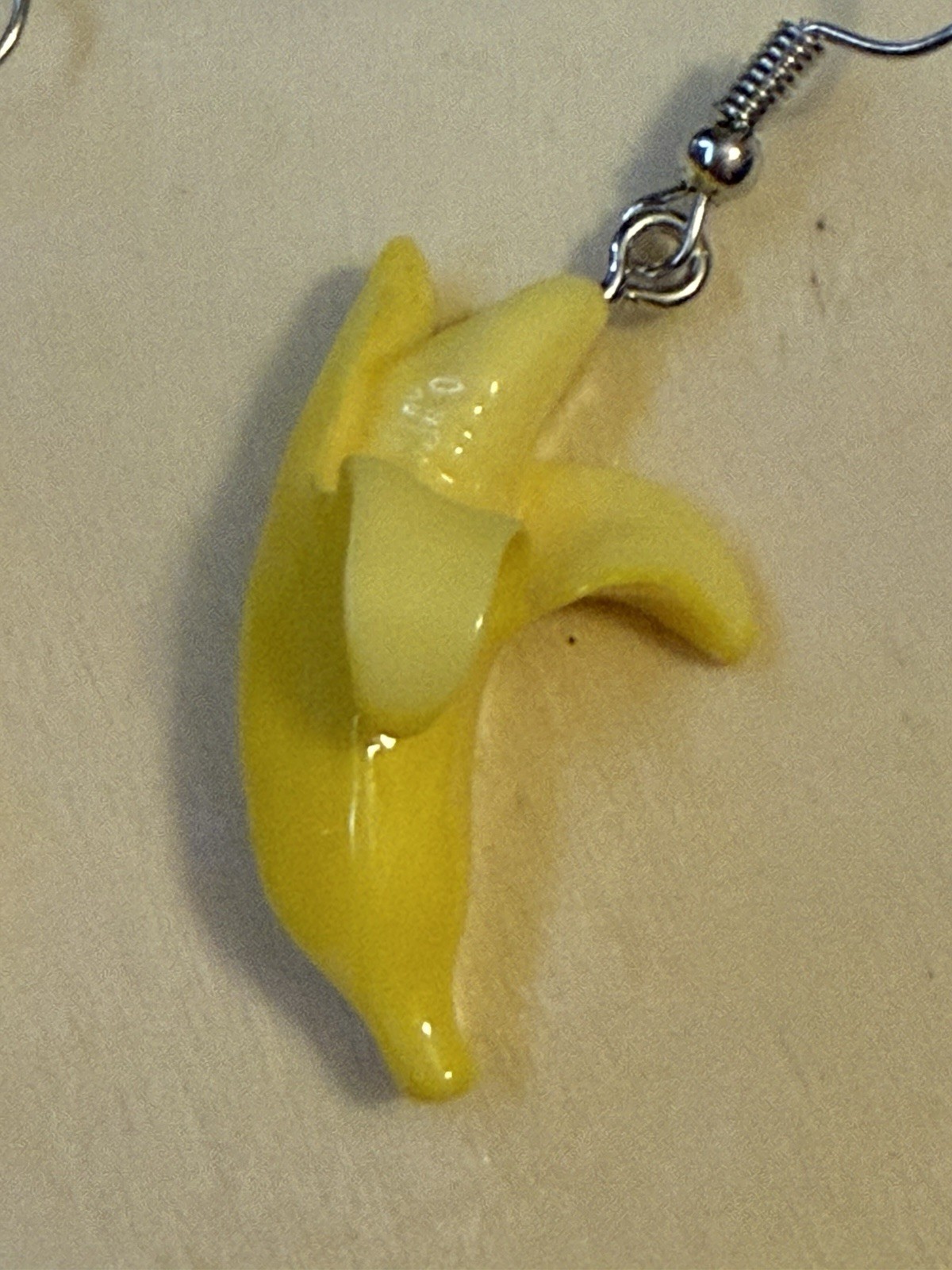 Yellow Banana Bunch Fruit 3D Drop Dangle Festival Food Earrings Jewelry